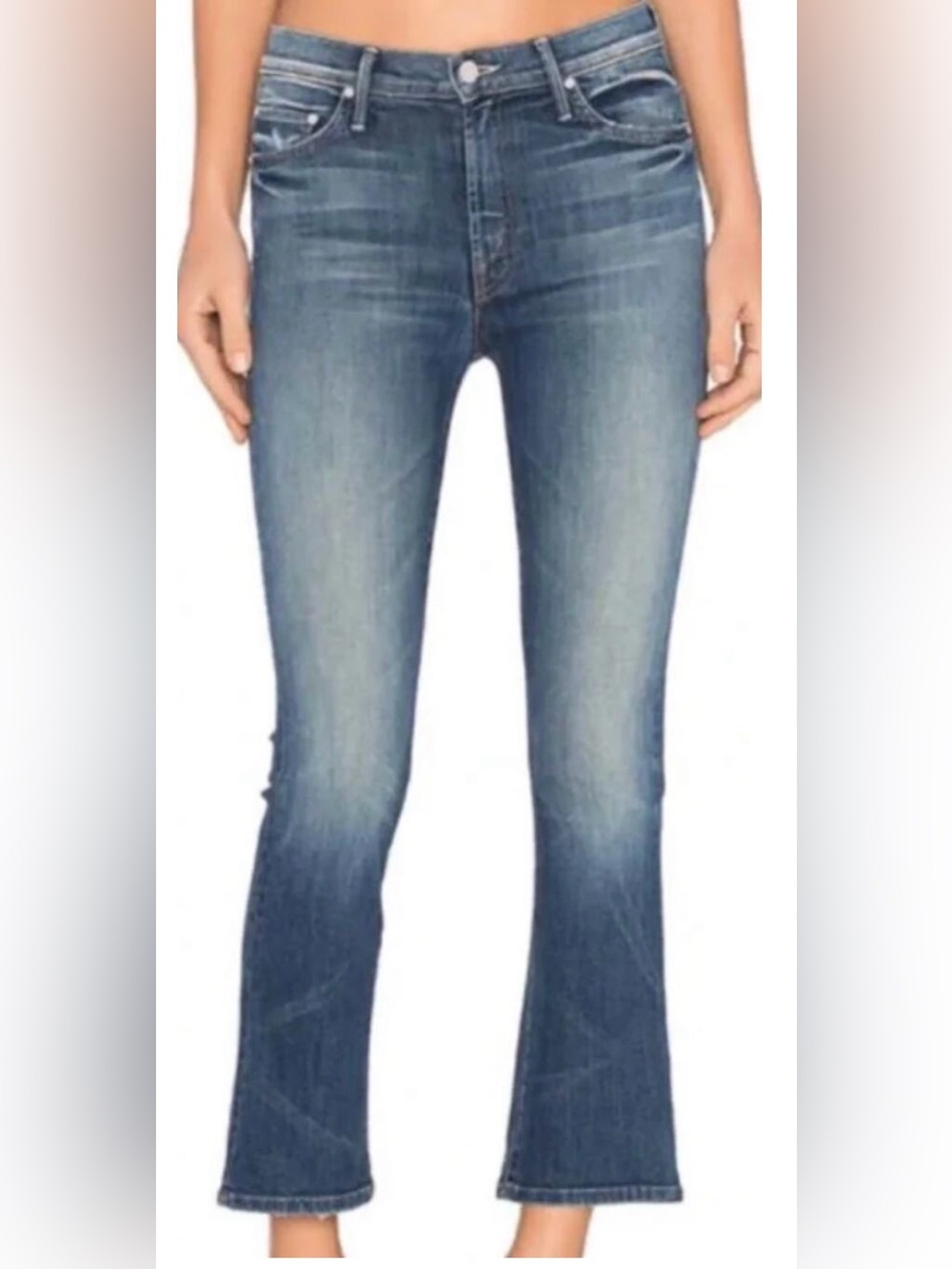 Mother Jeans The Insider Crop Mid Rise Bootcut Ankle Denim Double Trouble 29